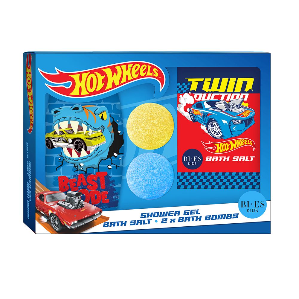 HOT WHEELS HOT WHEELS dárkový set shower gel + 2x bath bomba 50g + sůl do koupele