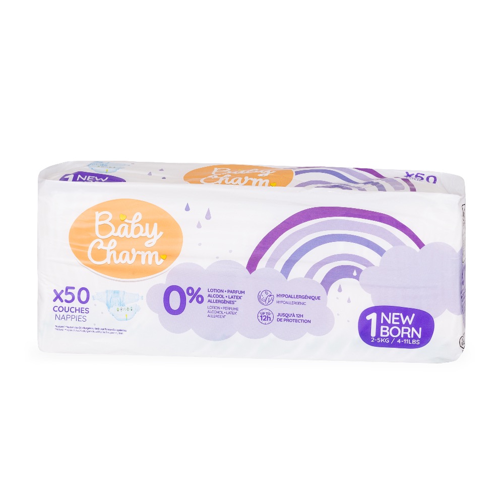 Baby Charm Super Dry Flex 1 Newborn 2-5 kg 50 ks
