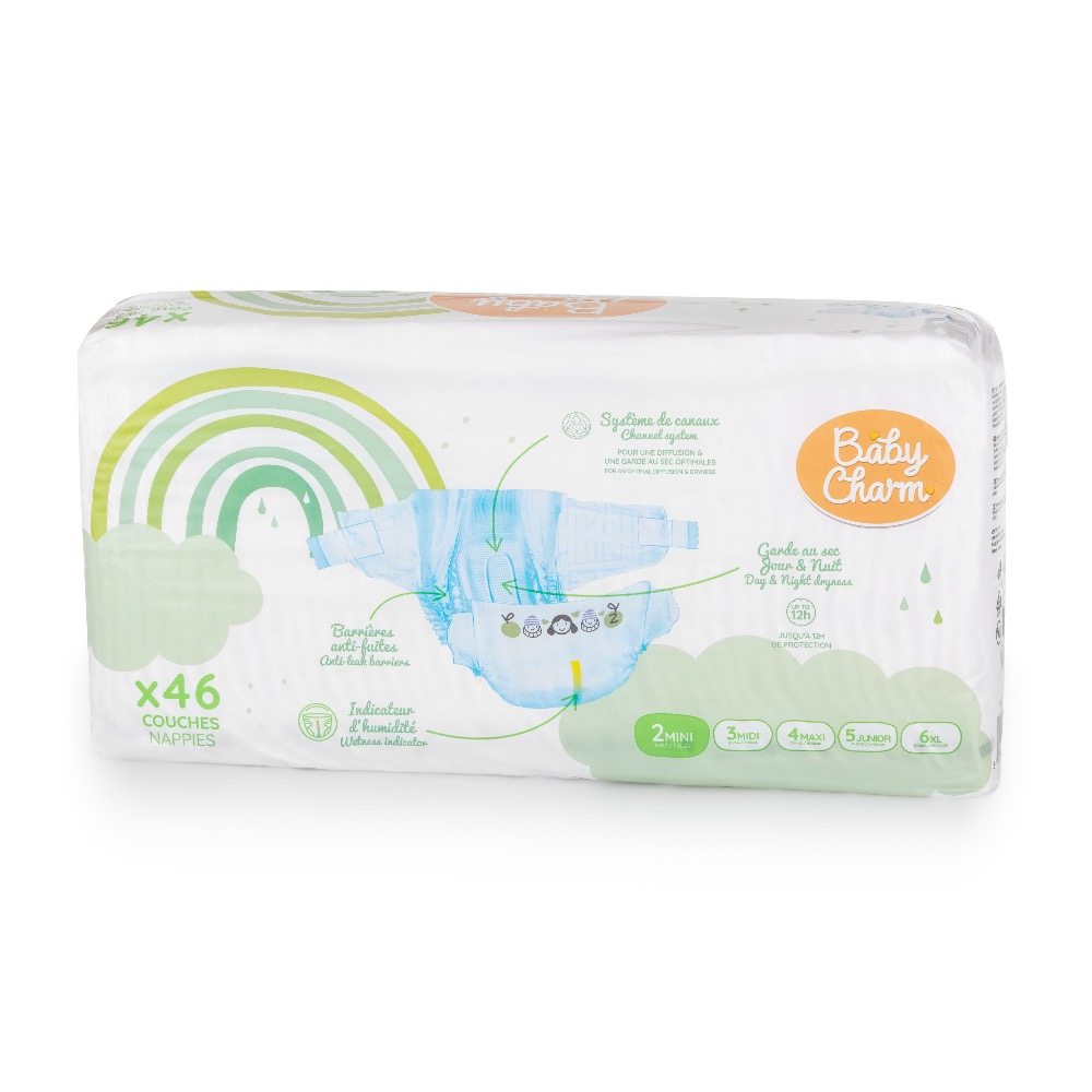 Baby Charm Super Dry Flex2 Mini 3-6 kg 46 ks
