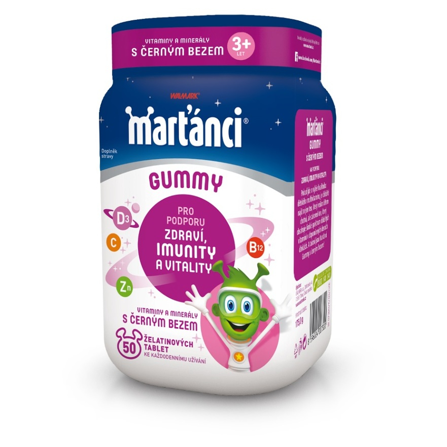 Walmark Marťánci Gummy černý bez 50 + 20 tablet