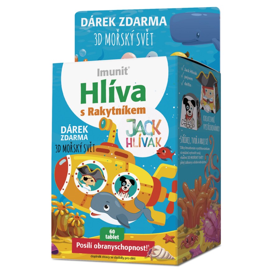 Simply You Imunit Hlíva s rakytníkem Jack Hlívák 60 tablet + 3D mořský svět