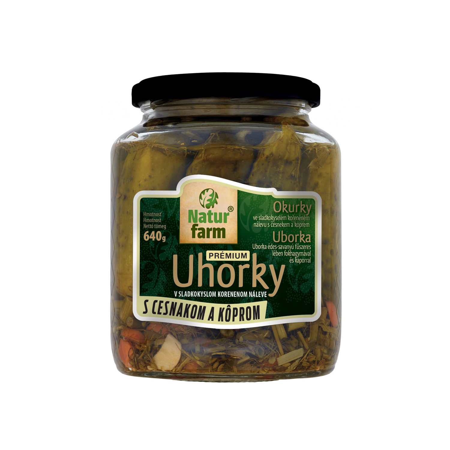 Natur Farm Okurky s česnekem a koprem PRÉMIUM – 640 g