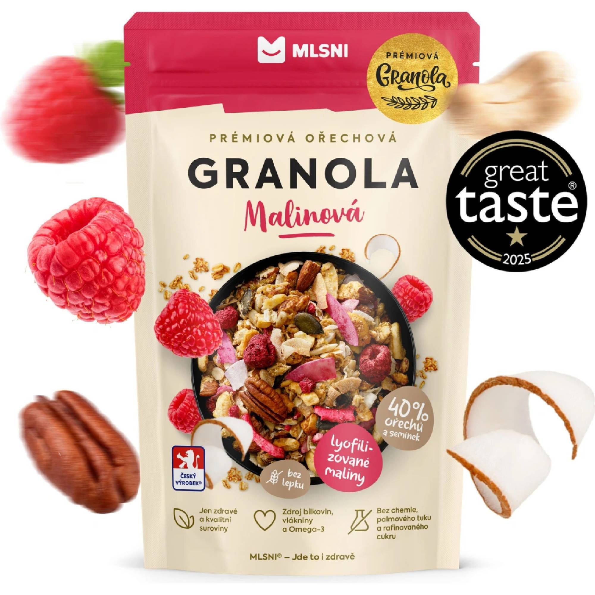 Mlsni Prémiová granola Malinová 400 g