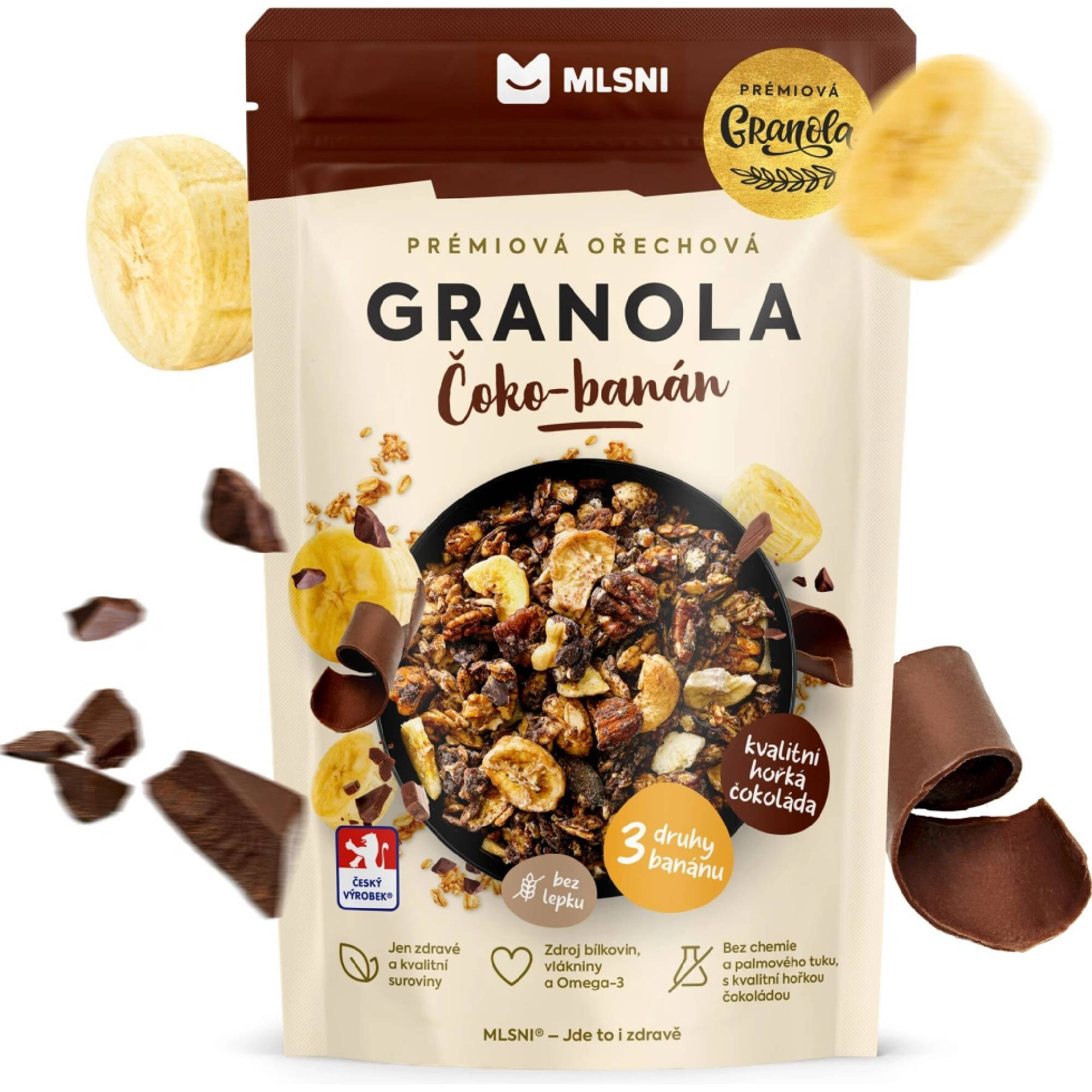 Mlsni Prémiová granola Čoko-banán 400 g