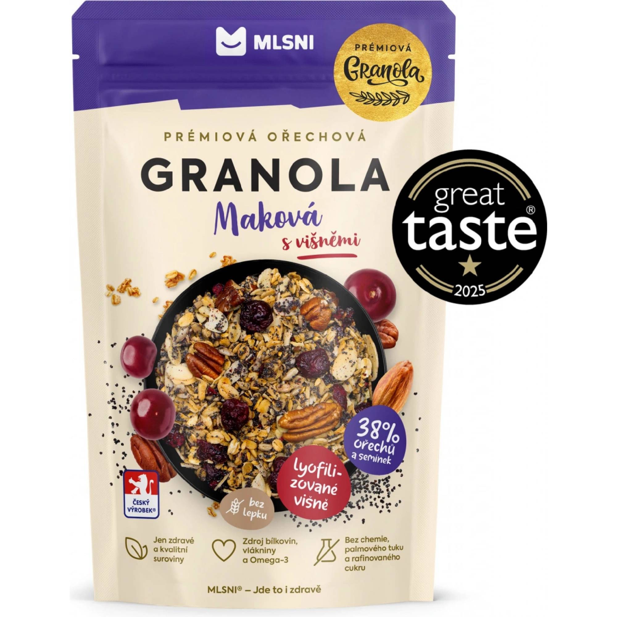 Mlsni Prémiová granola Maková s višněmi 400 g